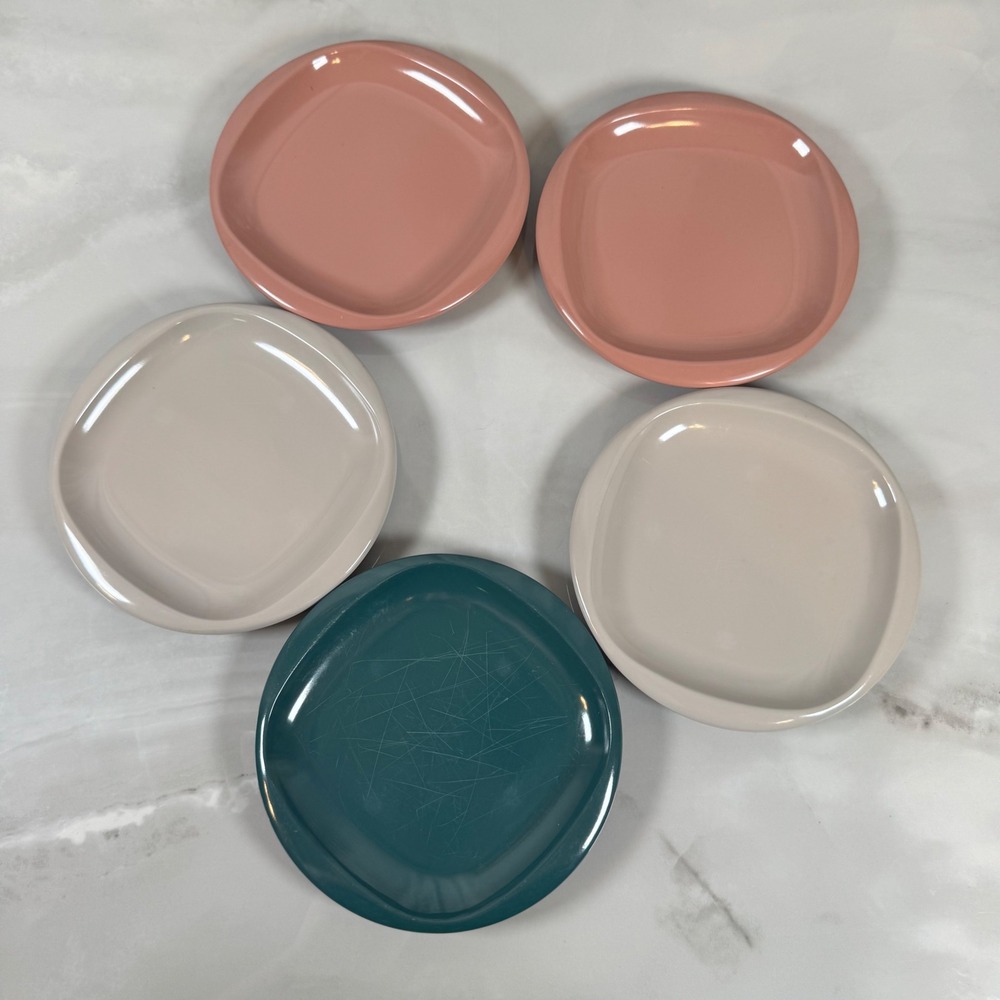 Vintage Boontonware Assorted Lot of 5 Melmac‎ Bread Plates Melamine Midcentury